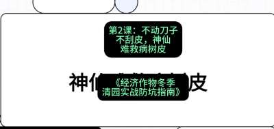 第2节：【物理手段】不动刀子不刮皮，神仙难救病树皮，课程：《经济作物冬季清园&middot;实战防坑指南》#识农AI