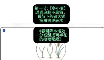 第一节：【冬小麦】返青追肥不靠猜，看苗下药省大钱